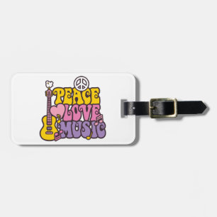 Etiqueta De Bagagem Paz, Amor E Bagagem De Música