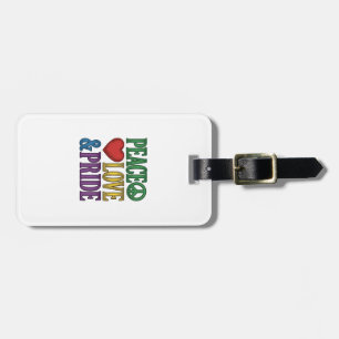 Etiqueta De Bagagem Paz Amor Orgulho Desenho Vetorial de Gravura Vinta