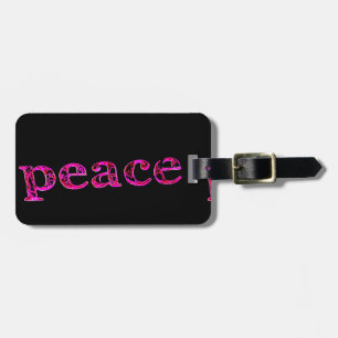 Etiqueta De Bagagem paz cor-de-rosa no preto