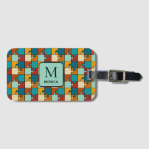 Peças de Quebra-Cabeça Vintage Monograma 