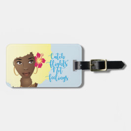 Etiqueta De Bagagem Pega Voos Sem Sentir Cabelo Louro Negro