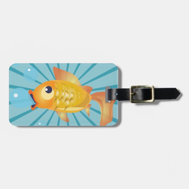 ETIQUETA DE BAGAGEM PEIXE DE OURO (Frente Horizontal)