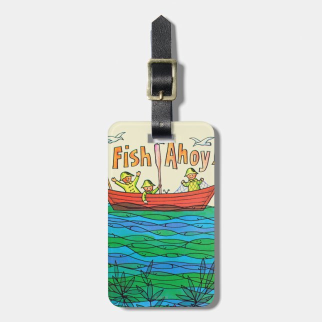 Etiqueta De Bagagem Peixes Ahoy! (Frente Vertical)