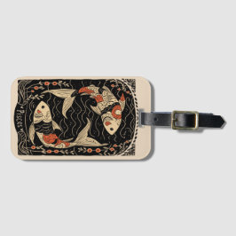 Etiqueta De Bagagem Peixes de Bagagem Arte Zodiática Celestial