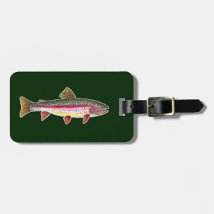 Etiqueta De Bagagem Peixes de trutas arco-íris, pescadores