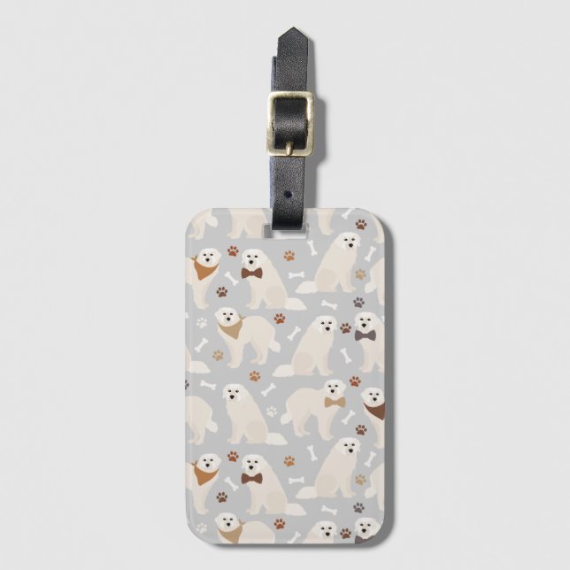 Etiqueta De Bagagem Peixes e Ossos Pirenéus excelentes (Frente Vertical)