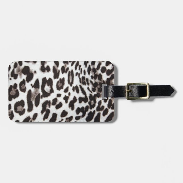 Etiqueta De Bagagem Pele do leopardo de neve (Frente Horizontal)