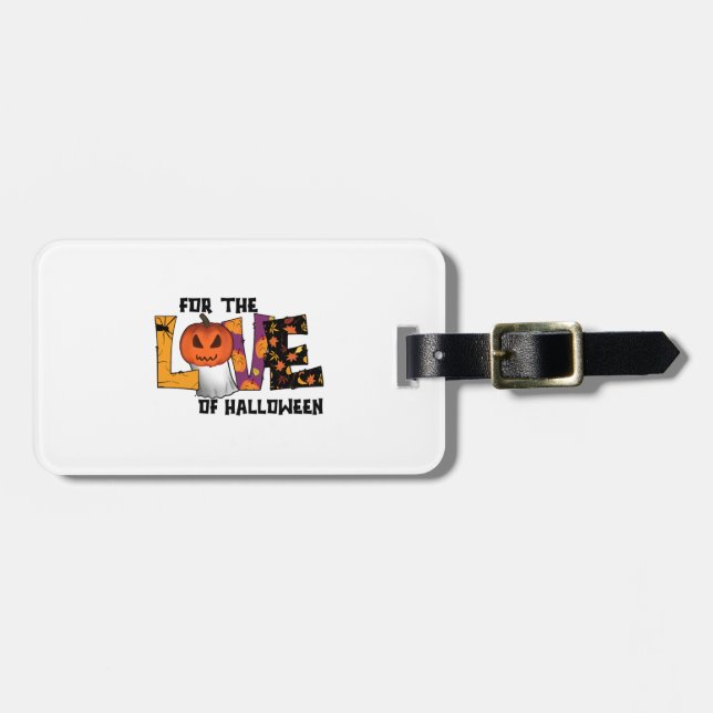 Etiqueta De Bagagem Pelo Amor do Halloween  (Frente Horizontal)