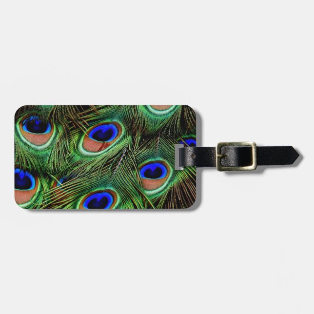 Etiqueta De Bagagem Penas de Peacock (Frente Horizontal)