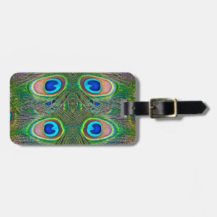 Etiqueta De Bagagem Penas de Peacock Kaleidoscope Impressão