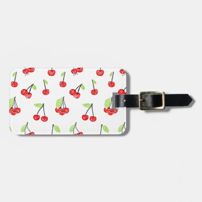 Etiqueta De Bagagem Pequenas cerejas (Frente Horizontal)