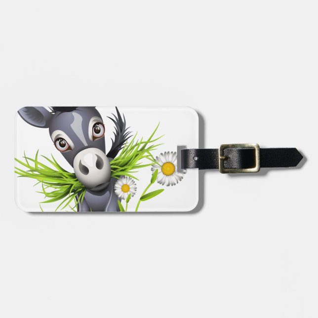 Etiqueta De Bagagem Pequeno burro de cinza (Frente Horizontal)