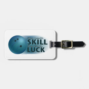 Etiqueta De Bagagem Perder Skill Ganha Boliche Sorte Azul