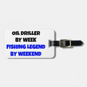Etiqueta De Bagagem Perfurador De Óleo De Legenda De Pesca