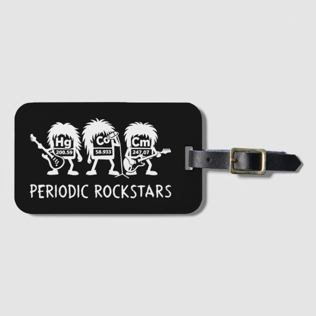Etiqueta De Bagagem Periodic Rockstars Chemistry Humor (Frente Horizontal)