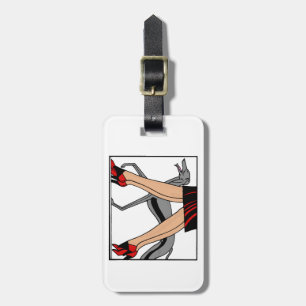 Etiqueta De Bagagem Pernas Art Deco Mulheres Greyhound Whippet Cão R