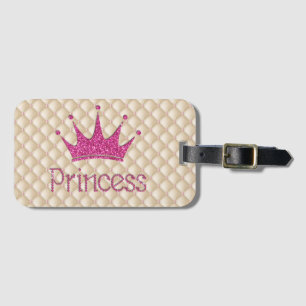 Etiqueta De Bagagem Pérolas Charmosas e Elegantes, Tiara, Princesa, Br