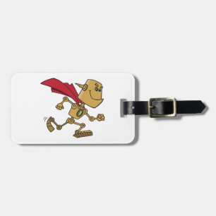 Etiqueta De Bagagem Personagem de desenho animado super-herói robô cor