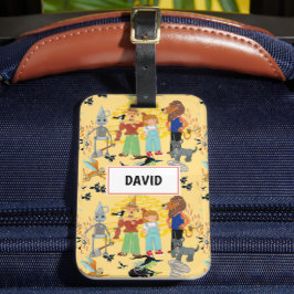 Etiqueta De Bagagem Personagens engraçados em creme