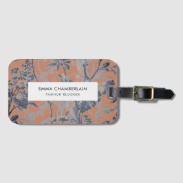 Etiqueta De Bagagem Personalização do Terracotta Chinoiserie Botânica