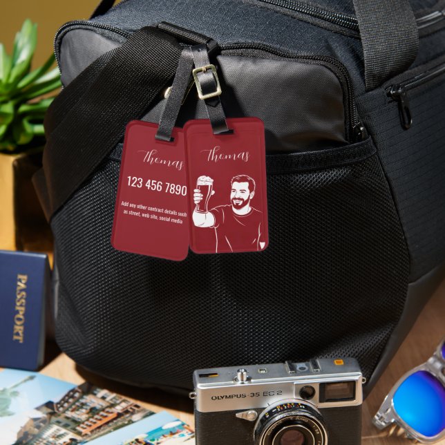 Etiqueta de Bagagem Personalizada (Frente e verso)