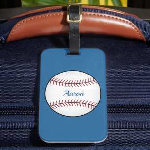 Etiqueta de Bagagem Personalizada Azul Brilhante d