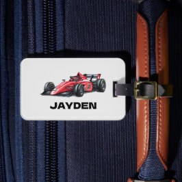 Etiqueta de Bagagem Personalizada Carro de Corrida