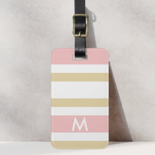 Etiqueta de Bagagem Personalizada com Listras Rosa