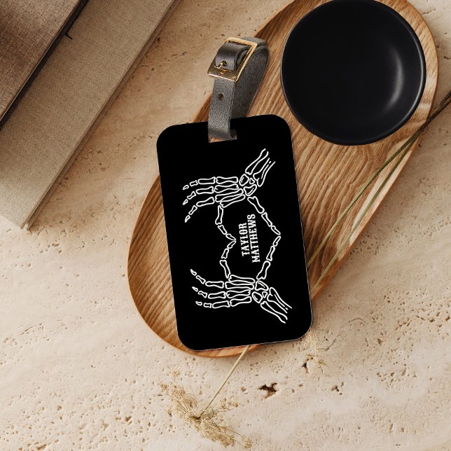 Etiqueta de Bagagem Personalizada com Mãos Cardíac (Criador carregado)