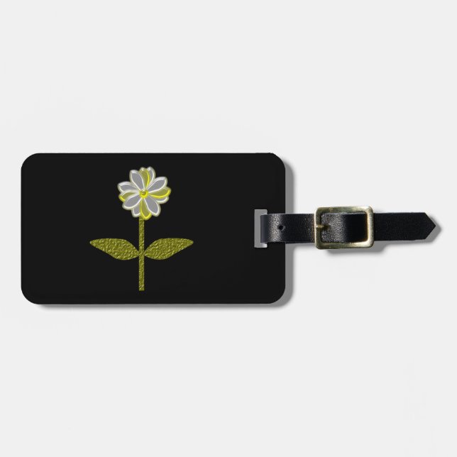 Etiqueta de Bagagem Personalizada da Flor de Marga (Frente Horizontal)