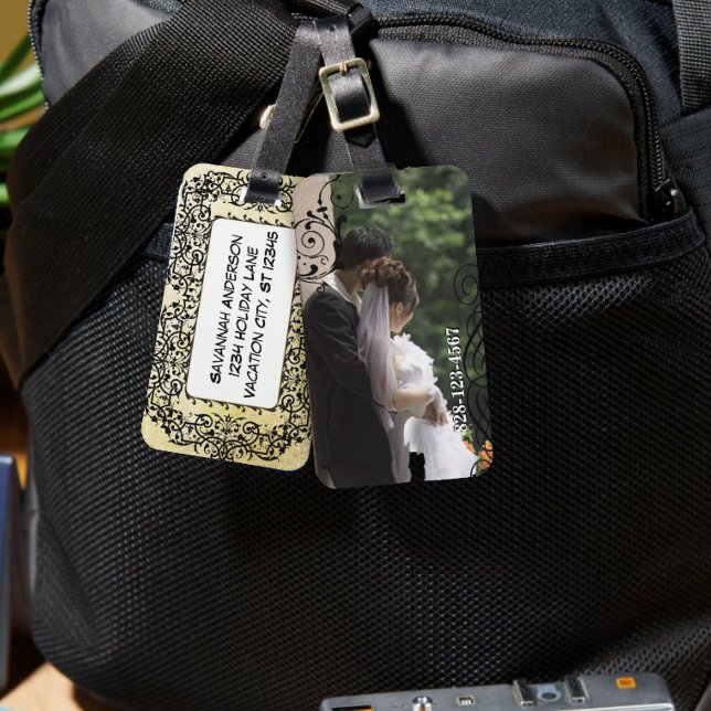 Etiqueta de Bagagem Personalizada da Luz de mel (Criador carregado)