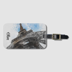 Etiqueta de bagagem personalizada da Torre Eiffel