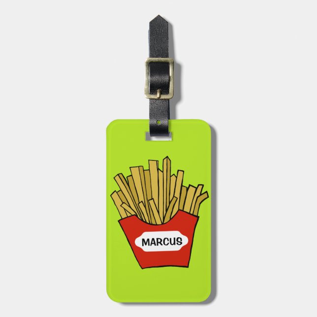 Etiqueta de bagagem personalizada de batatas frita (Frente Vertical)