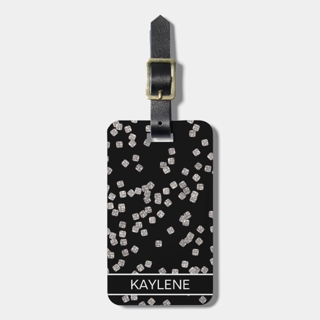 Etiqueta de Bagagem Personalizada de Confetti Diam (Frente Vertical)