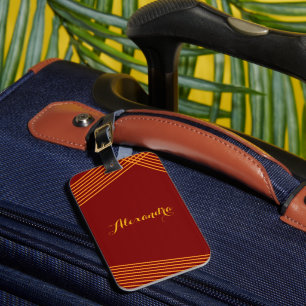 Etiqueta de Bagagem Personalizada de Faixa Moderna