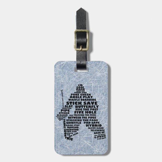 Etiqueta de Bagagem Personalizada de Hockey Goalie (Frente Vertical)