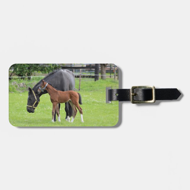 Etiqueta de bagagem personalizada de Horse Lover (Frente Horizontal)