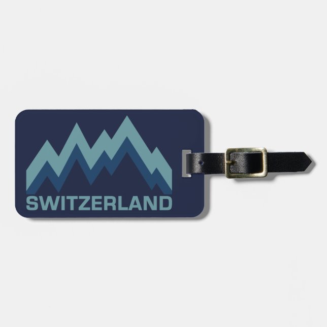 Etiqueta de bagagem personalizada de suiça (Frente Horizontal)