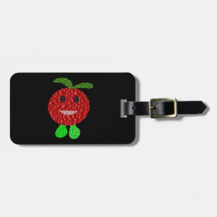 Etiqueta de Bagagem Personalizada de Tomate Feliz