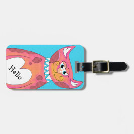 Etiqueta de bagagem personalizada do Gatinho cômic