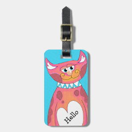Etiqueta de bagagem personalizada do Gatinho cômic