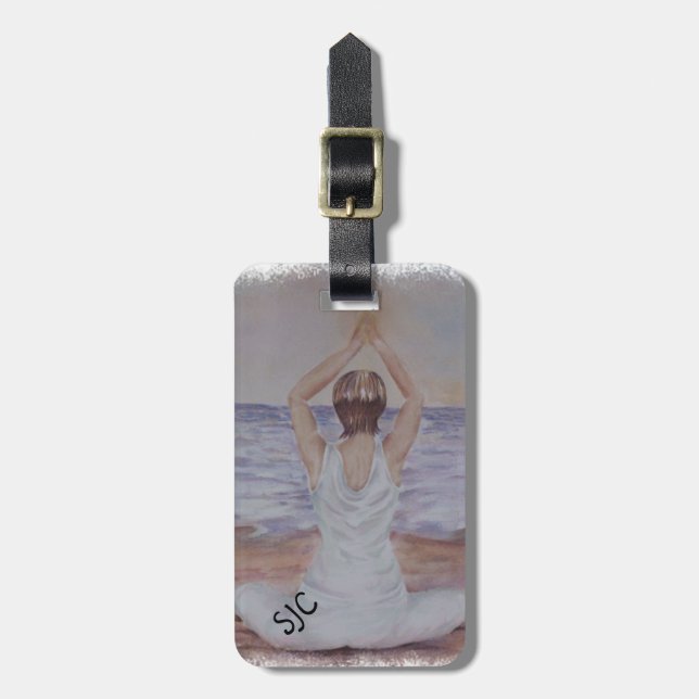 ETIQUETA DE BAGAGEM PERSONALIZADA DO POSE YOGA (Frente Vertical)