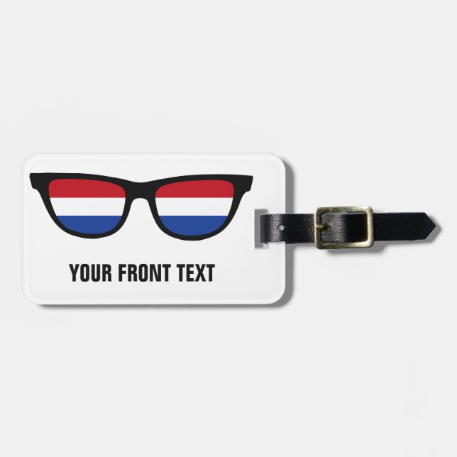 Etiqueta de bagagem personalizada dos Países Baixo (Frente Horizontal)