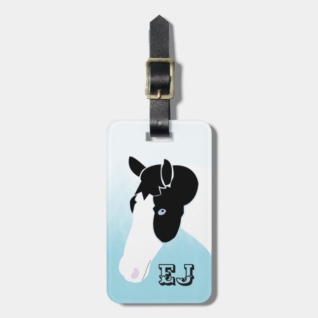 Etiqueta de Bagagem Personalizada Equestre de Tint (Frente Vertical)