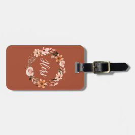 Etiqueta de Bagagem Personalizada Floral de Boho W
