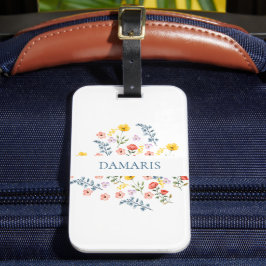 Etiqueta de Bagagem Personalizada Floral Elegante