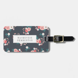 Etiqueta de Bagagem Personalizada Floral sofistica