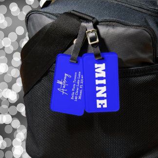 Etiqueta de Bagagem Personalizada MINE Azul Neon B