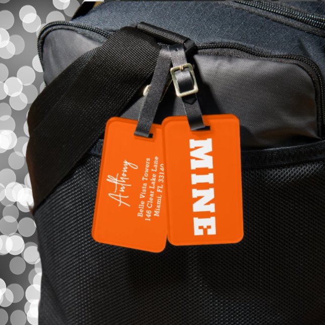 Etiqueta de Bagagem Personalizada MINE Divertida (Criador carregado)