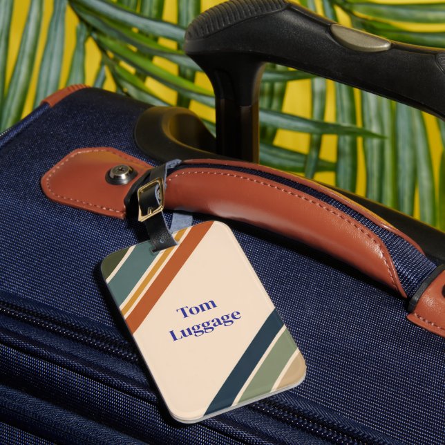 Etiqueta de Bagagem Personalizada Moderno Retro Bl (Frente Insitu 1)